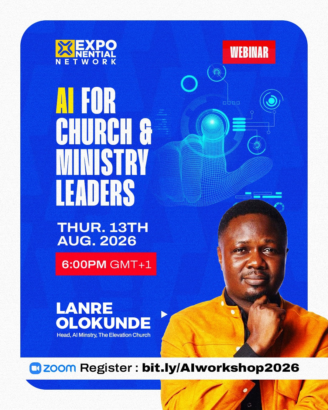 AI for Church and Ministry Leaders webinar flyer